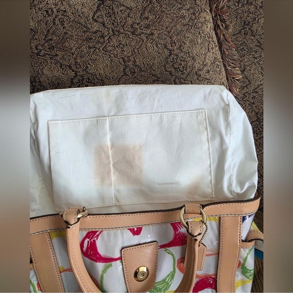 Coach Vintage Laminated Scribble Multicolor Signature Satchel - Picture 12 of 15